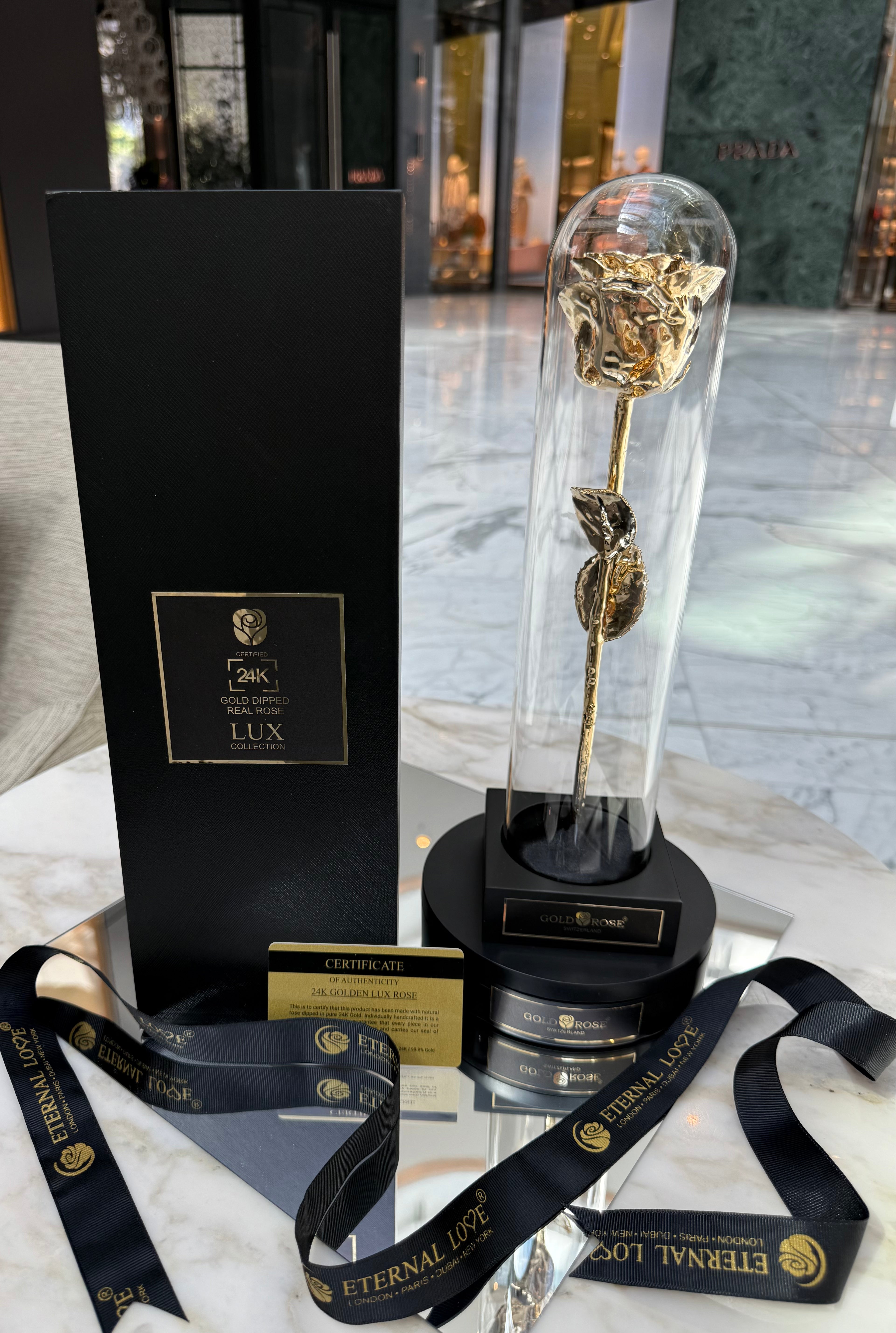 24K Gold Forever Rose in Dome Try Luxury Gift