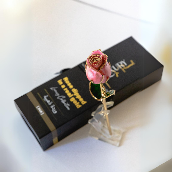 24k gold dipped pink rose and try luxury gift box