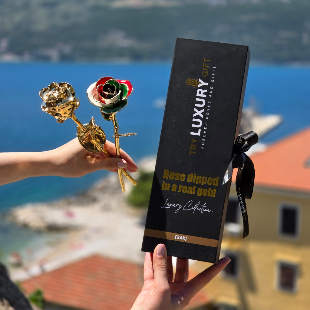 Gold and UAE Flag Colors Rose Try Luxury Gift