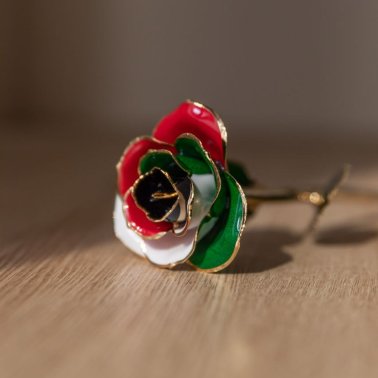 24K Gold Forever Rose | Kuwait Flag Colors