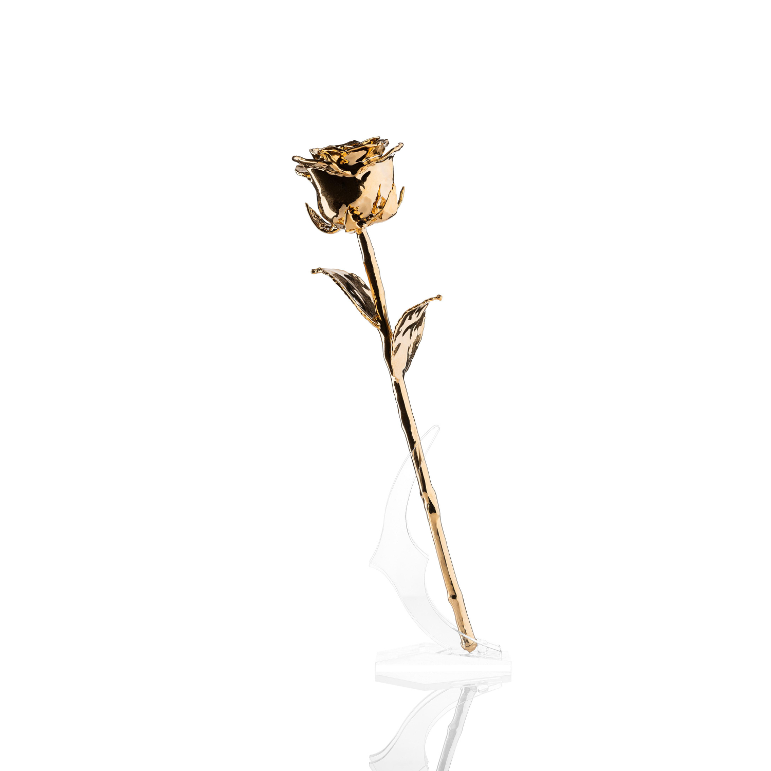 golden rose on a stand