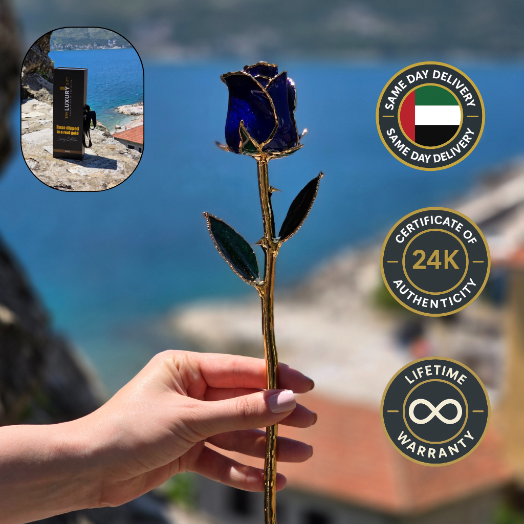 24K Gold Forever Rose | Blue