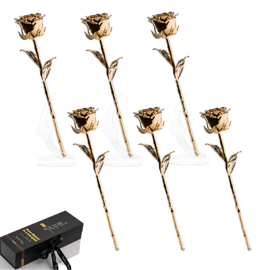 24K Gold Forever Rose: Half Dozen