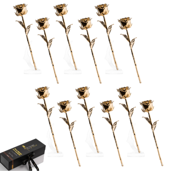 24K Gold Forever Rose: One Dozen