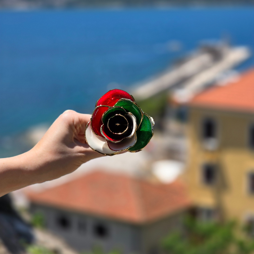 UAE Flag Colors Rose In Close Try Luxury Gift