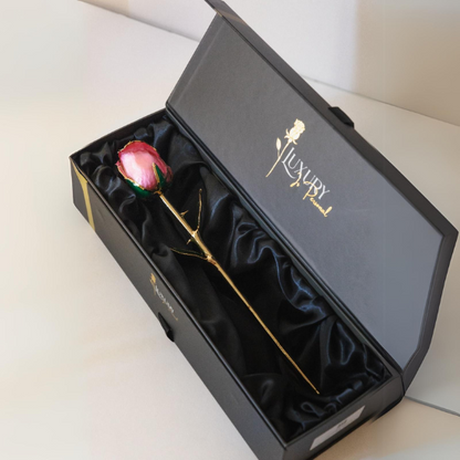 forever rose gold dipped rose inside box